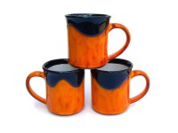 Hrnek rovný střední "Orange&Black"