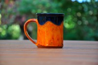 Velký rovný hrnek "Orange&Black" - 2