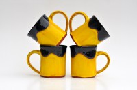 Hrnek rovný střední "Yellow&Black" - 2