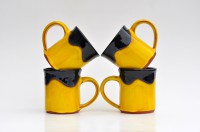 Hrnek rovný střední "Yellow&Black"